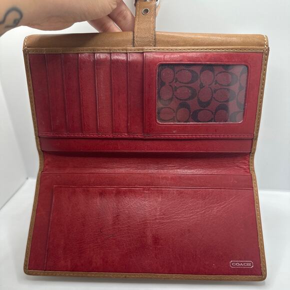 Vintage Soho COACH Brown Buckle Y2k Leather Wallet - Picture 3 of 10